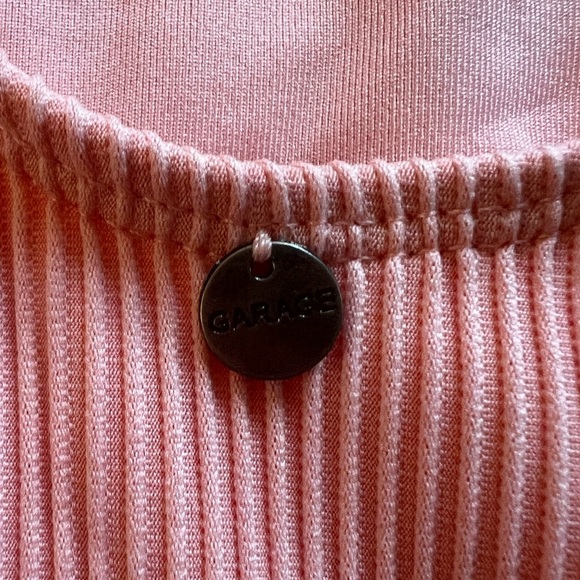 Garage denim ribbed one piece swimsuit in peach. Size M NWOT! - Picture 7 of 9